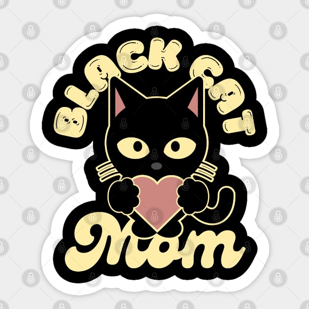 Black Cat Mom Sticker by FullOnNostalgia